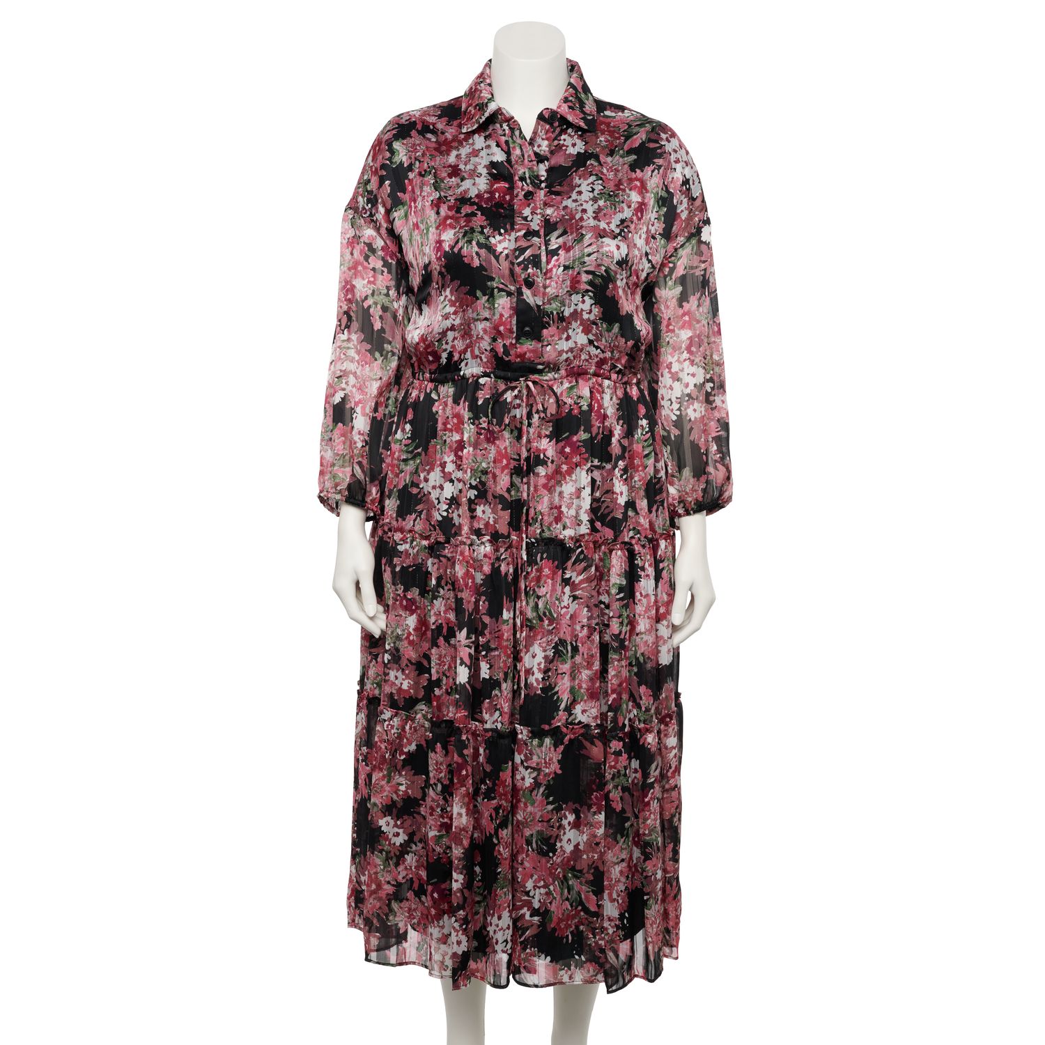 midi shirt dress floral