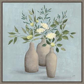 Amanti Art Natural Bouquet II Blue Framed Canvas Wall Art