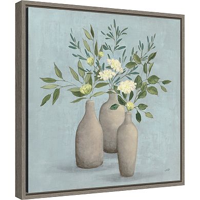 Amanti Art Natural Bouquet II Blue Framed Canvas Wall Art