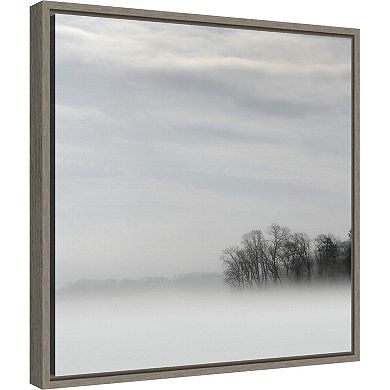 Amanti Art Lake of Fog and Trees Framed Canvas Wall Art