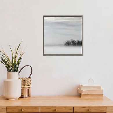 Amanti Art Lake of Fog and Trees Framed Canvas Wall Art