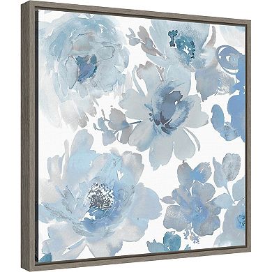 Amanti Art Springtime Blue Flowers Framed Canvas Wall Art