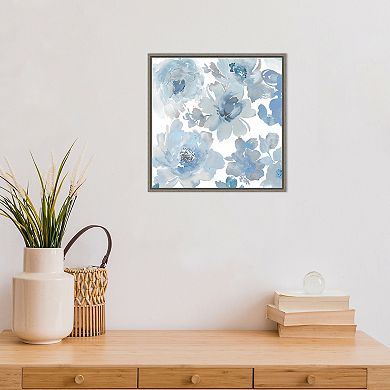 Amanti Art Springtime Blue Flowers Framed Canvas Wall Art