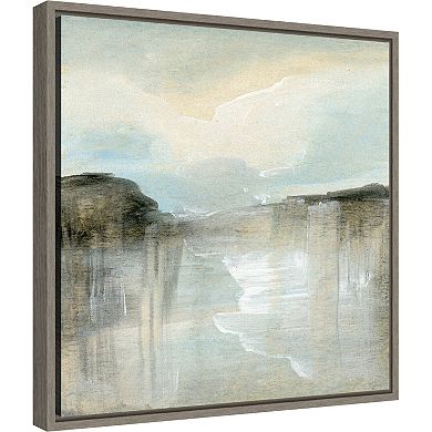 Amanti Art Quiet Beach Framed Canvas Wall Art