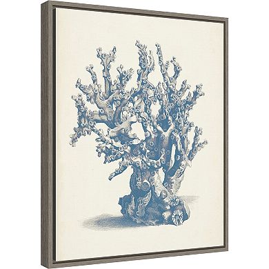 Amanti Art Antique Inspired Coral V Framed Canvas Wall Art