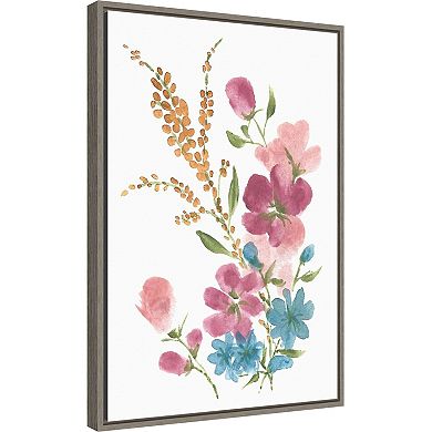 Amanti Art Boho Flower Bouquet I Framed Canvas Wall Art
