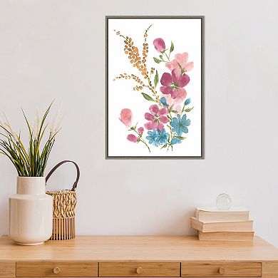 Amanti Art Boho Flower Bouquet I Framed Canvas Wall Art