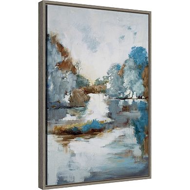 Amanti Art Finding Center Forest Creek Framed Canvas Wall Art