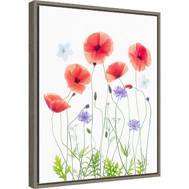 Amanti Art Poppy Garden Framed Canvas Wall Art