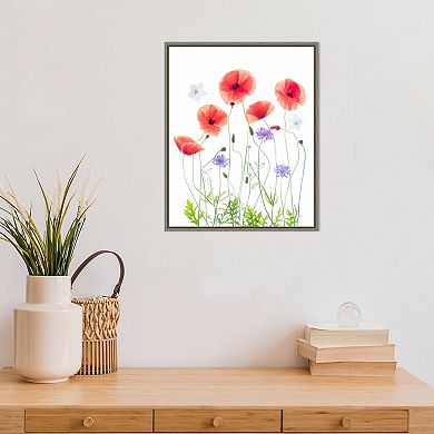 Amanti Art Poppy Garden Framed Canvas Wall Art