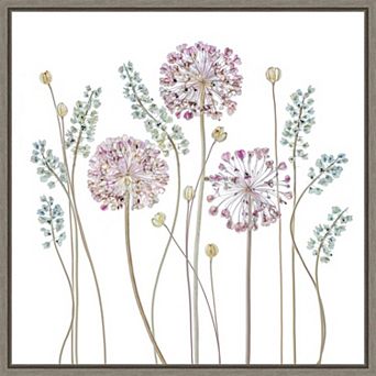Amanti Art Allium Flower Silhouettes Framed Canvas Wall Art