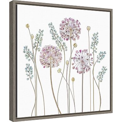 Amanti Art Allium Flower Silhouettes Framed Canvas Wall Art