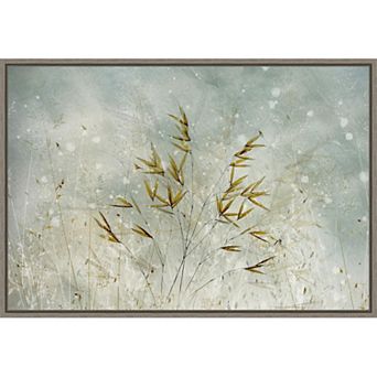 Amanti Art Wintertime Leaves Framed Canvas Wall Art