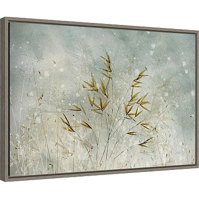 Amanti Art Wintertime Leaves Framed Canvas Wall Art