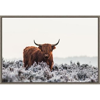 Amanti Art Highlander Horns Framed Canvas Wall Art