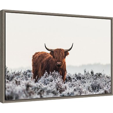 Amanti Art Highlander Horns Framed Canvas Wall Art