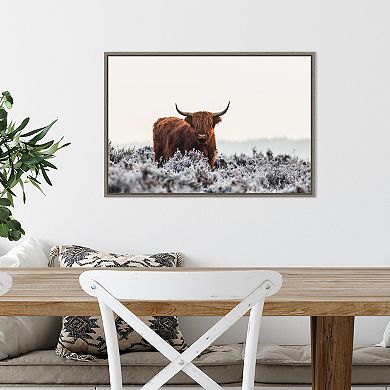 Amanti Art Highlander Horns Framed Canvas Wall Art