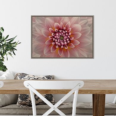 Amanti Art Pink Dahlia Macro Framed Canvas Wall Art