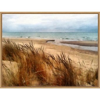 Amanti Art Pier Cove Beach Framed Canvas Wall Art
