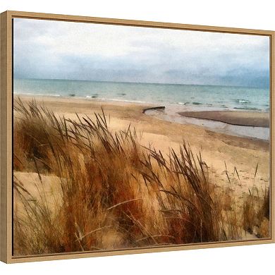 Amanti Art Pier Cove Beach Framed Canvas Wall Art