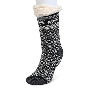 Women's GaaHuu® Non-Skid Faux Shearling Moose Slipper Socks