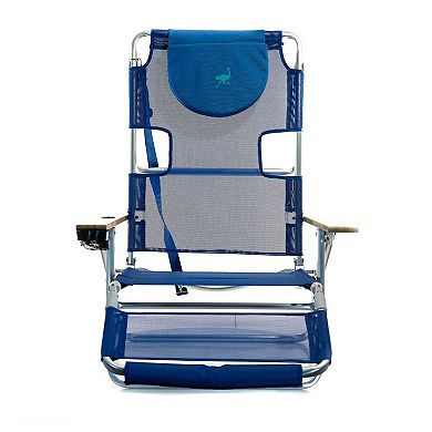 Ostrich Original 3n1 Lightweight Outdoor Beach Lounge Chair With Footrest, Blue