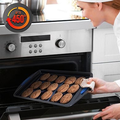 NutriChef Kitchen Oven Non Stick Blue Diamond Carbon Steel 10 Piece Bakeware Set