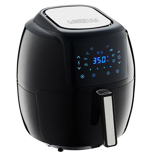 GoWISE USA 5.8 Quart 1700 Watt 8in1 Programmable Digital Air Fryer XL, Black