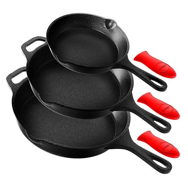 Pre-seasoned 15 Cast Iron Skillet with Handle and Lips