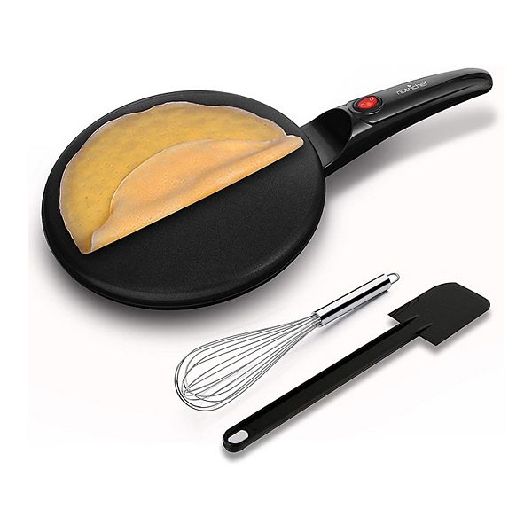 NutriChef 8 Inch Electric Nonstick Griddle Crepe Maker Hot Plate