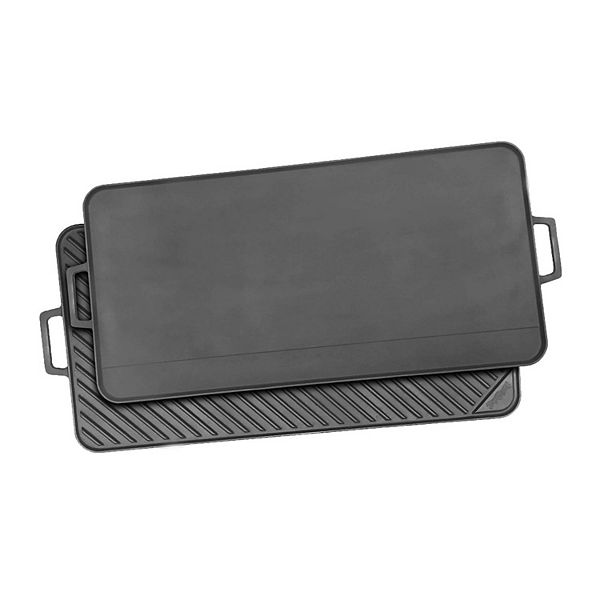 Bayou Reversible Seasoned Cast Iron Griddle Grill Pan w/ 28" by 14