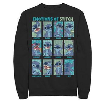 Disney's Lilo & Stitch Emotions Of Stitch Panel Grid Men's Sweatshirt