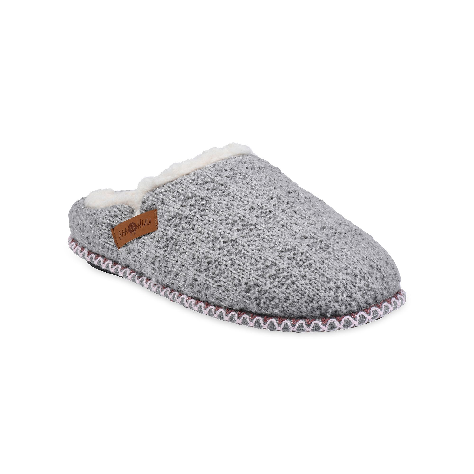 GaaHuu® Textured Knit Womens Clog Slippers, Size: Large, Grey