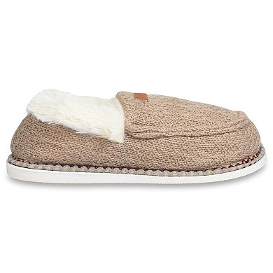 GaaHuu® Textured Knit Women's Moccasin Slippers