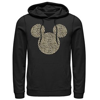 Disney's Mickey Mouse Cheetah Print Silhouette Fill Men's Hoodie
