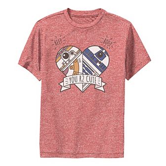 Boys 8-20 Star Wars Valentines You R2 Cute Heart Droids Performance Graphic Tee