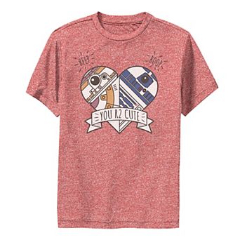Boys 8-20 Star Wars Valentines You R2 Cute Heart Droids Performance Graphic Tee