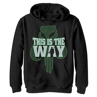 Boys 8-20 Star Wars: The Mandalorian This Is The Way Logo Silhouette Graphic Fleece Hoodie