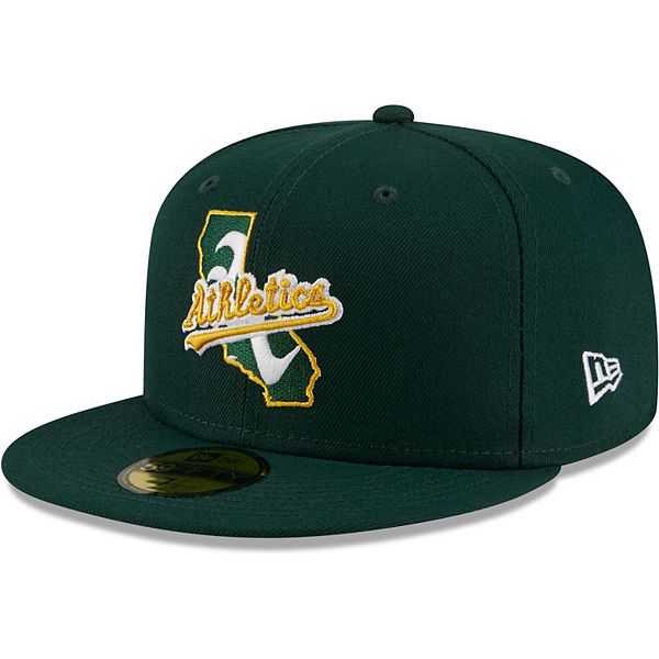 Men s New Era Green Oakland Athletics Local II 59FIFTY Fitted Hat