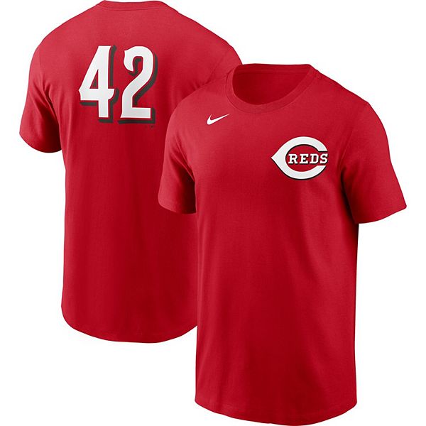 Men's Nike Red Cincinnati Reds Jackie Robinson Day Team 42 T-Shirt