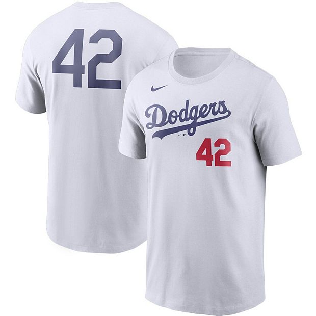 Men's Nike Jackie Robinson Brooklyn Dodgers Cooperstown Collection Name &  Number Royal T-Shirt