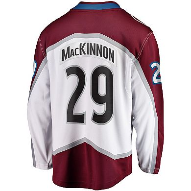 Men's Fanatics Branded Nathan MacKinnon White Colorado Avalanche Away Premier Breakaway Player Jersey