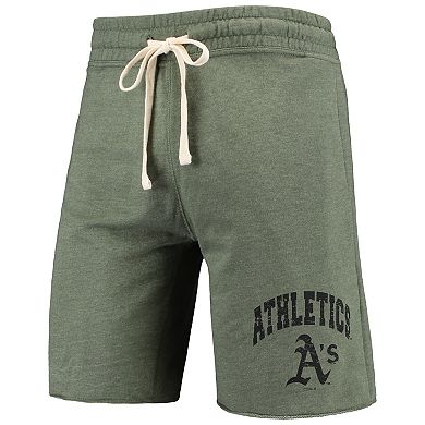 Men's Concepts Sport Heathered Olive Oakland Athletics Mainstream Tri-Blend Shorts