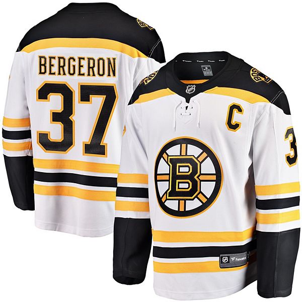 Unsigned Boston Bruins Patrice Bergeron Fanatics Authentic White Jersey  Shooting Photograph