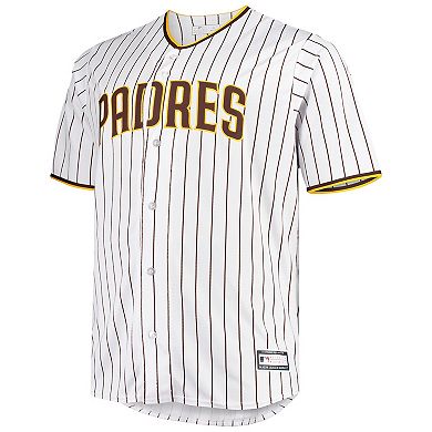 Men's White/Brown San Diego Padres Big & Tall Home Replica Team Jersey