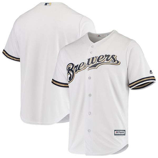 Authentic Majestic SIZE 56 3XL, MILWAUKEE BREWERS GOLD COOL BASE