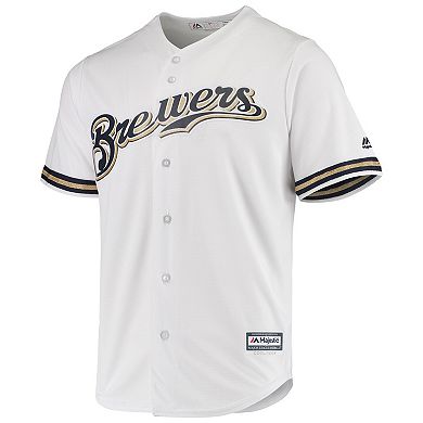 Men's Majestic White Milwaukee Brewers Team Official Jersey