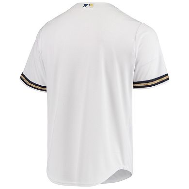 Men's Majestic White Milwaukee Brewers Team Official Jersey