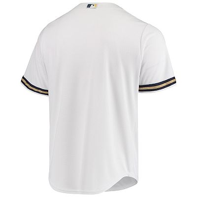 Men s Majestic White Milwaukee Brewers Team Official Jersey