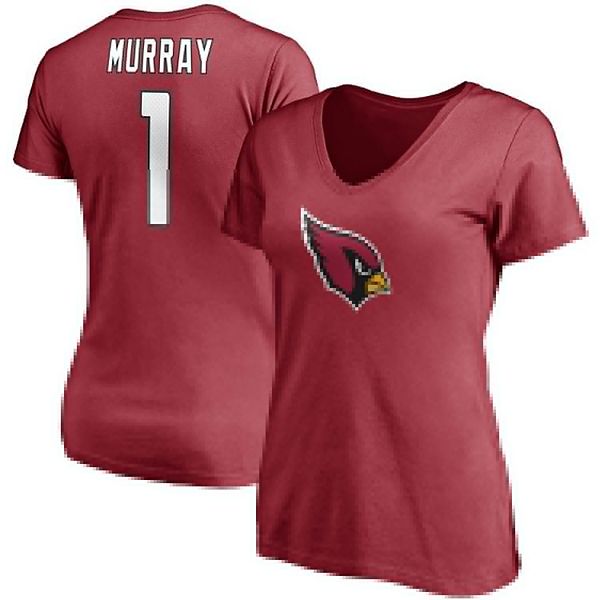 Women's Fanatics Branded Kyler Murray Cardinal Arizona Cardinals Player  Icon Name & Number V-Neck T-Shirt